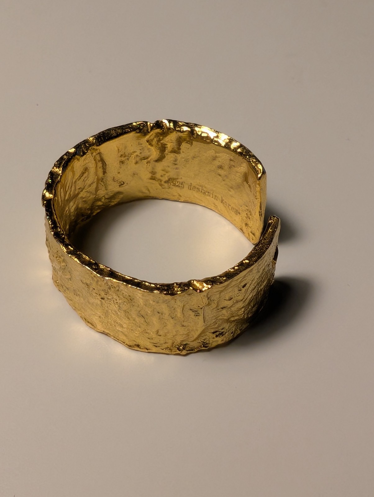 Gold Ring, Textured Adjustable Fashion Fidget Sensory Style 10mm Size 5-10+