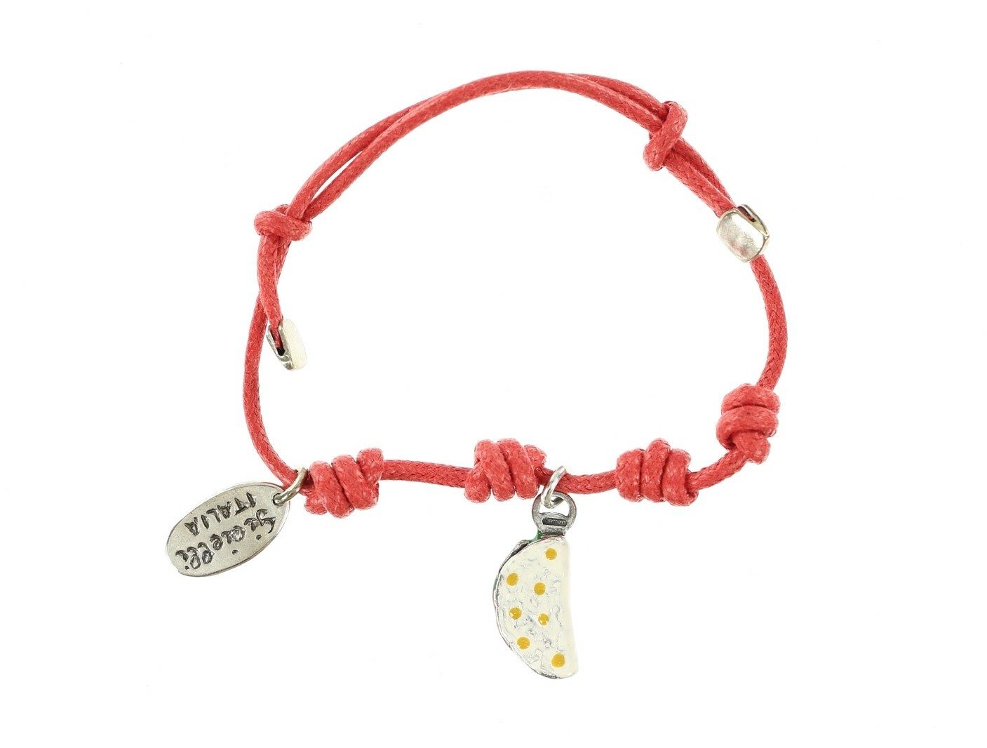 GIOIELLI DOP Watermelon Slice Sterling Silver & Enamel Tie Cord Bracelet 133264