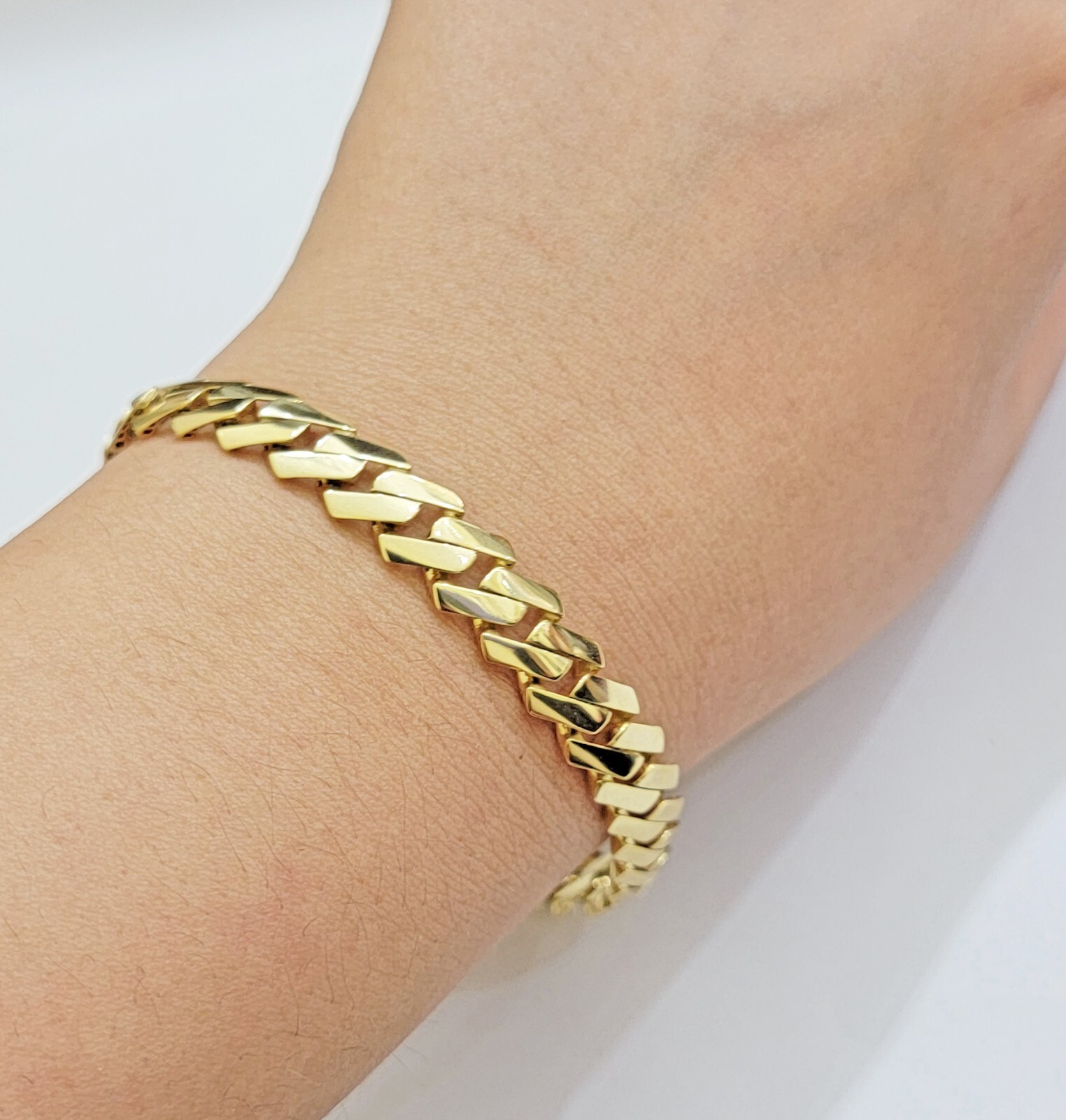 Real 10k Yellow Gold Bracelet 8 Inch Royal Monaco Cuban Link 9mm Mens Box Clasp