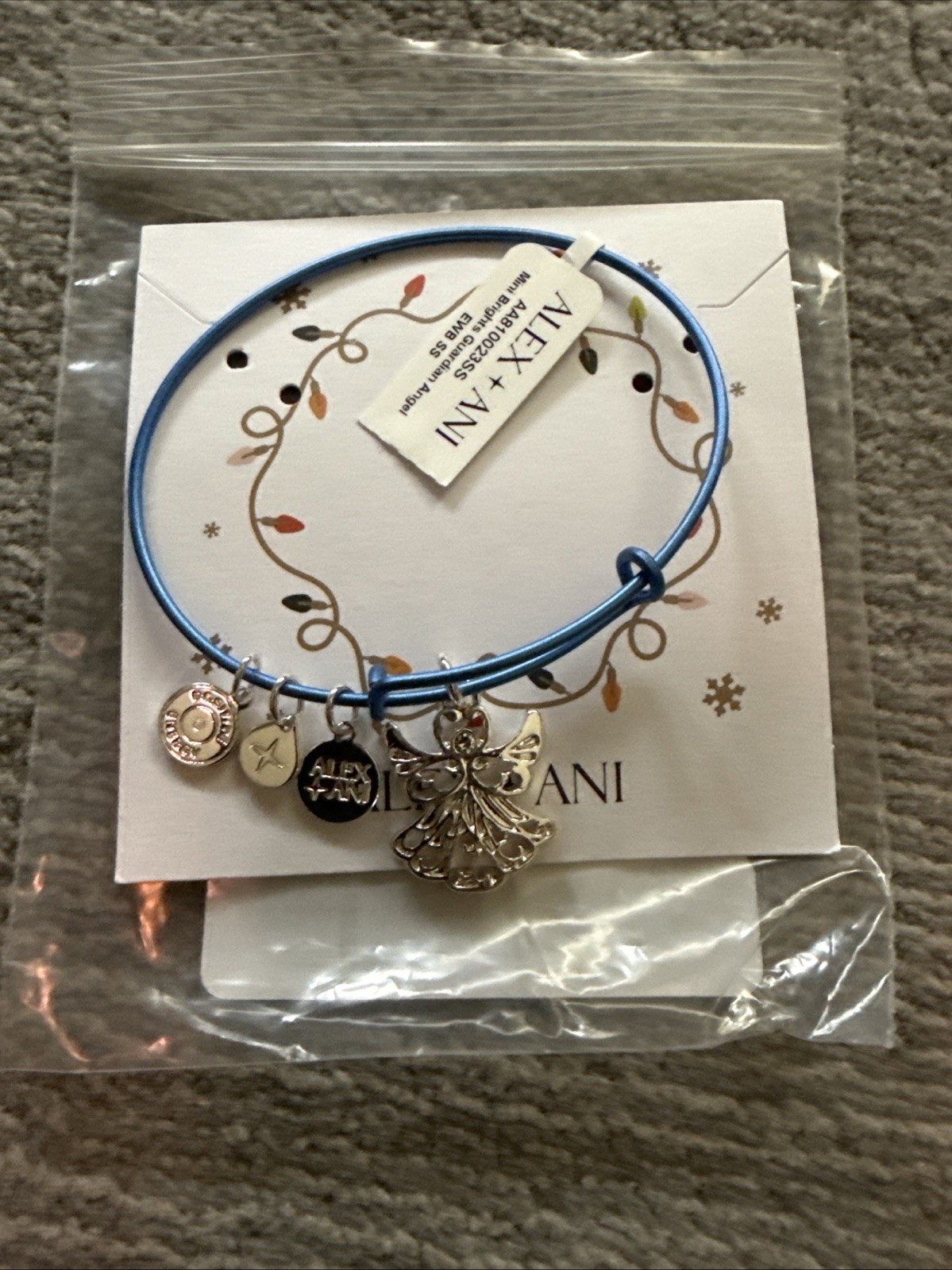 NEW! ALEX and ANI Colorful Holiday Angel Charm Bangle Bracelet