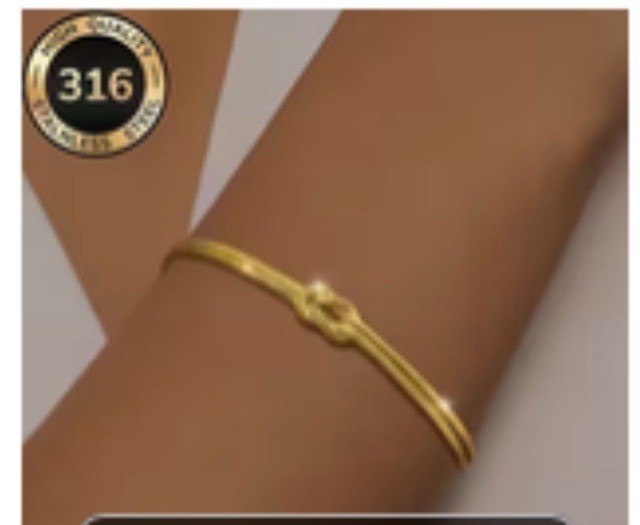 Womens 2Pcs Love Knot Bracelet Set Gold/Silvertone Stainless Steel Snake chain
