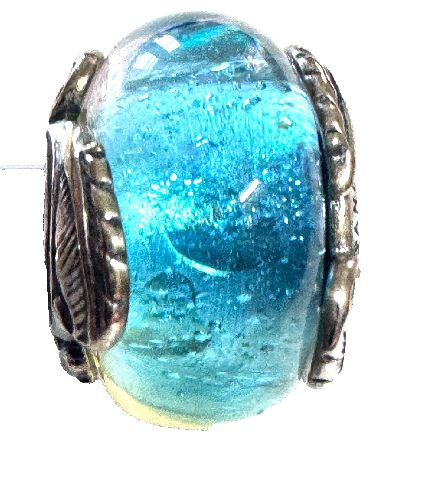 NWT 💕 Pandora Murano Glass and Curved Feather Charm 792577C00