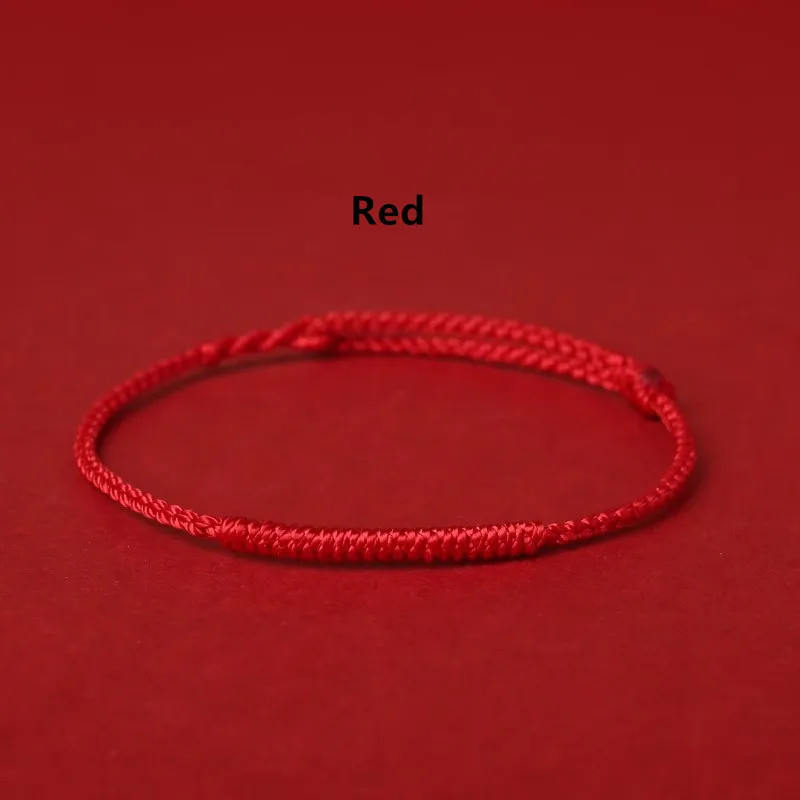 Handwoven Lucky Red Rope Bracelet Hand Made No Fading Adjustable Anklet Jewelry