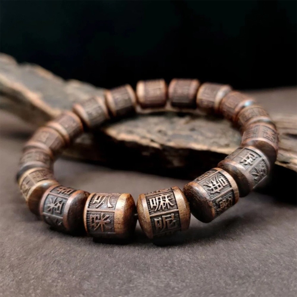 Wood Buddhist Jewelry Elastic BRACELET TIBETAN PRAYER BEADS BRACELET NATURAL